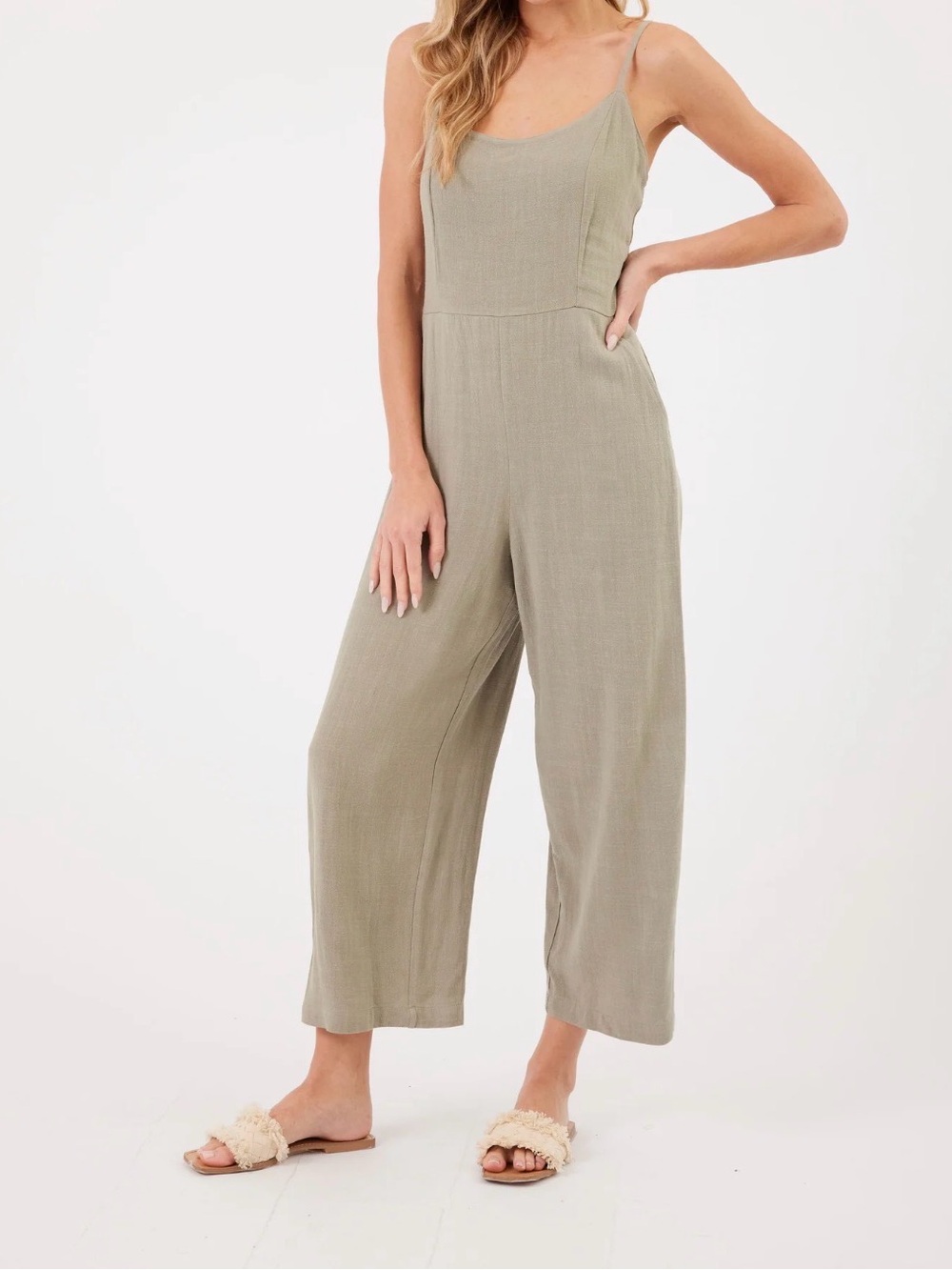 NWT Kylie Paige Leilani Jumpsuit Celery Size Medium